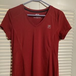 New w/o tags, Fila Sport women’s red short sleeve athletic top, size S